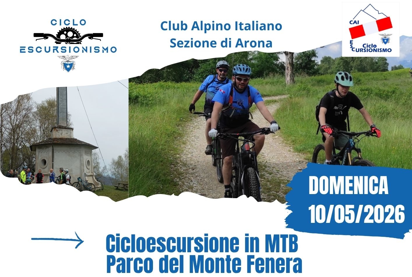 Ciclo escursione Monte Fenera – Causa pioggia la cicloescursione è stata posticipata a domenica 17 maggio 2026